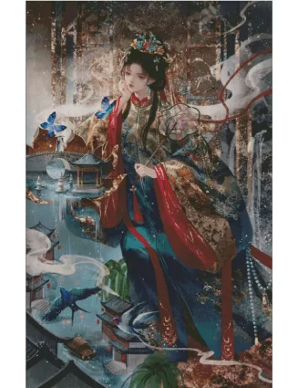 City beauty 14CT 16CT Printed Canvas Cross Stitch DIY Set Chinese Pattern Kit Home Needlework Embroidery 185 Colors